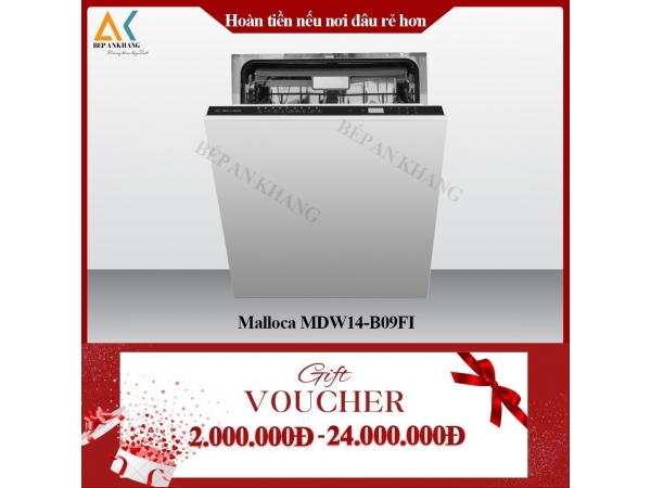 Máy Rửa Chén Bát Âm Tủ Malloca MDW14 - B09FI - Made in Trung Quốc